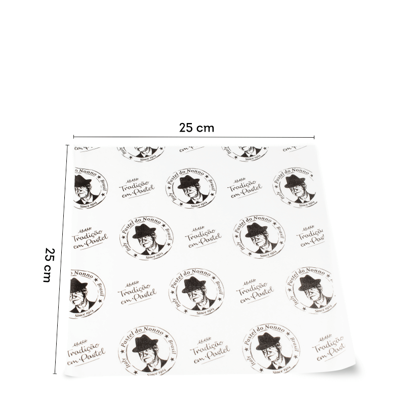 Papel Anti-gordura / Impermeável 25×25 cm – Personalizado