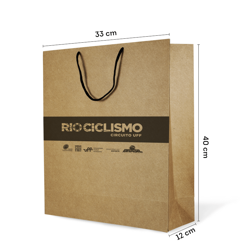 Sacola de Papel Grande M4 (33 x 40 x 12 cm) – com Cordinha