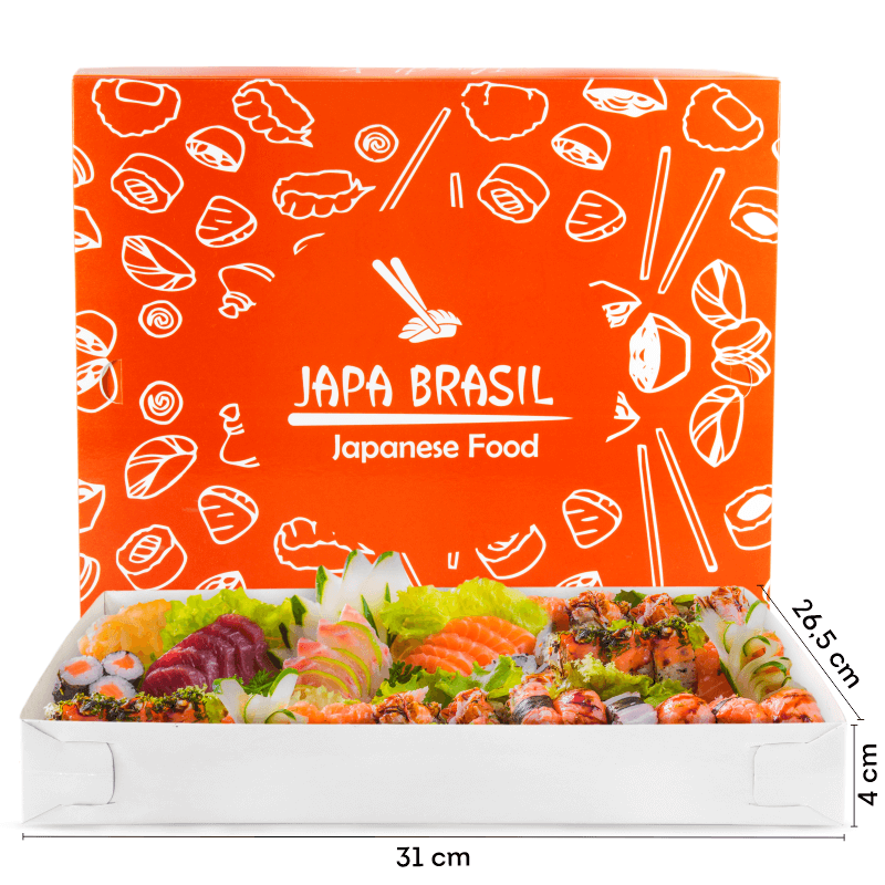 Caixa para Sushi / Combinado Japonês – GG (31×26,5×4 cm)