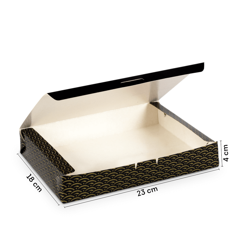 Caixa Basculante para Sushi / Combinado Japonês – G1 (23 x 18 x 4 cm)